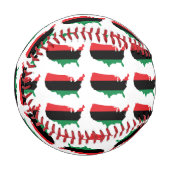 Afroamerikaner _ Rot, Schwarz und Grün Baseball (Vorderseite Links)