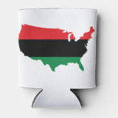 Afroamerikaner _ Rot, Schwarz und Grün Dosenkühler (Vorderseite)
