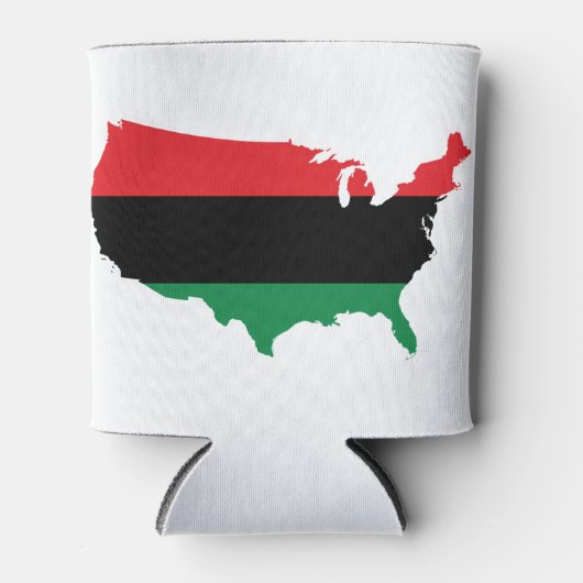 Afroamerikaner _ Rot, Schwarz und Grün Dosenkühler (Vorderseite)