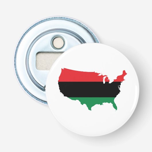 Afroamerikaner _ Rot, Schwarz und Grün Flaschenöffner (Vorderseite)