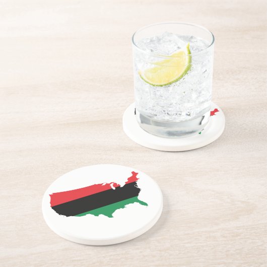 Afroamerikaner _ Rot, Schwarz und Grün Getränkeuntersetzer (Seite)