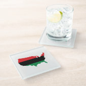 Afroamerikaner _ Rot, Schwarz und Grün Glasuntersetzer (Schrägansicht)