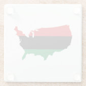 Afroamerikaner _ Rot, Schwarz und Grün Glasuntersetzer (Rückseite)