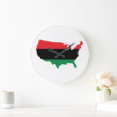 Afroamerikaner _ Rot, Schwarz und Grün Große Wanduhr (Zuhause)