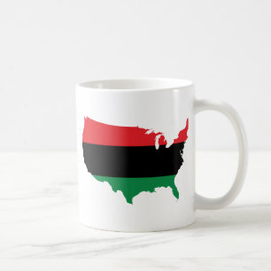 Afroamerikaner _ Rot, Schwarz und Grün Kaffeetasse