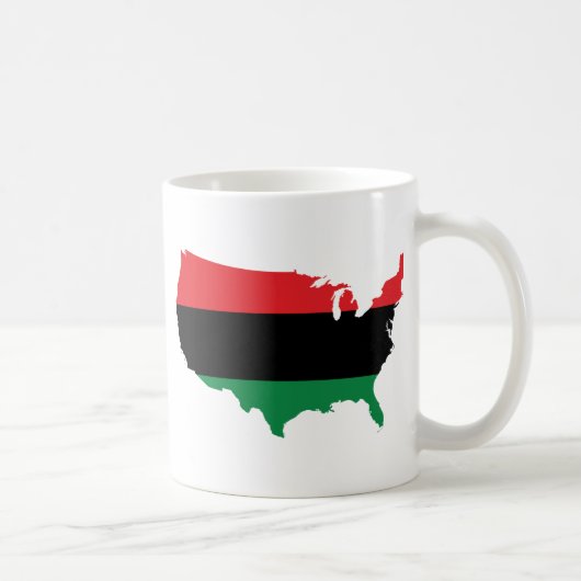 Afroamerikaner _ Rot, Schwarz und Grün Kaffeetasse (Rechts)
