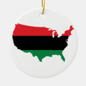 Afroamerikaner _ Rot, Schwarz und Grün Keramik Ornament (Vorne)