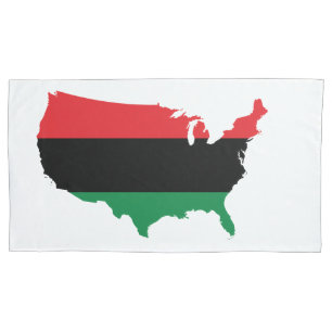 Afroamerikaner _ Rot, Schwarz und Grün Kissenbezug