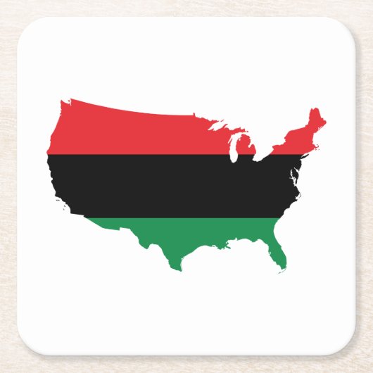 Afroamerikaner _ Rot, Schwarz und Grün Rechteckiger Pappuntersetzer (Vorderseite)