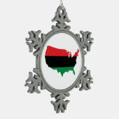 Afroamerikaner _ Rot, Schwarz und Grün Schneeflocken Zinn-Ornament (Links)