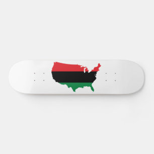 Afroamerikaner _ Rot, Schwarz und Grün Skateboard