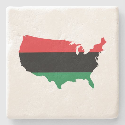 Afroamerikaner _ Rot, Schwarz und Grün Steinuntersetzer (Vorderseite)