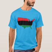 Afroamerikaner _ Rot, Schwarz und Grün T-Shirt (Vorderseite)