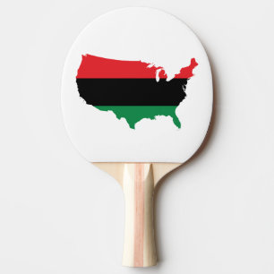 Afroamerikaner _ Rot, Schwarz und Grün Tischtennis Schläger
