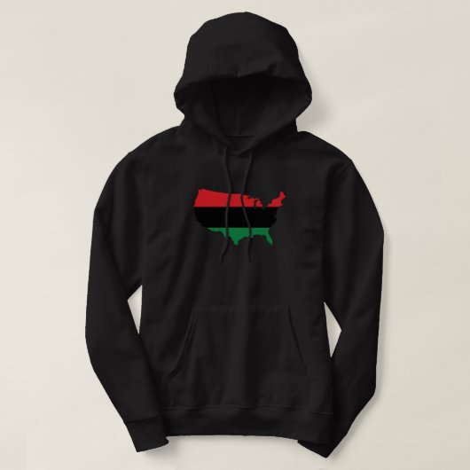 Afroamerikaner _rote, schwarze u. grüne Farben Hoodie (Design vorne)