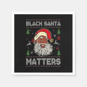 Afroamerikaner Santa Black Matters Weihnachts Paj Serviette