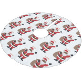 Afroamerikaner Santa Brushed Polyester Weihnachtsbaumdecke (Schrägansicht)