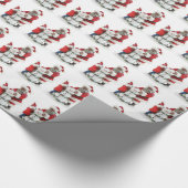 Afroamerikaner Santa & Child & Snowman Geschenkpapier (Ecke)