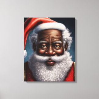 Afroamerikaner, schwarzer Weihnachtsmann Leinwanddruck