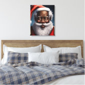 Afroamerikaner, schwarzer Weihnachtsmann Leinwanddruck (Insitu (Schlafzimmer))