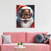Afroamerikaner, schwarzer Weihnachtsmann Leinwanddruck (Insitu (Wohnzimmer))