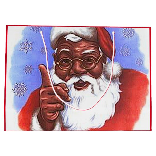 Afroamerikaner-schwarzes Große Geschenktüte (Rückseite)