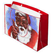 Afroamerikaner-schwarzes Große Geschenktüte (Rückseite Schrägansicht)