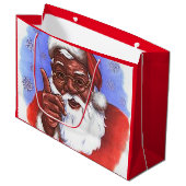 Afroamerikaner-schwarzes Große Geschenktüte (Vorderseite Schrägansicht)