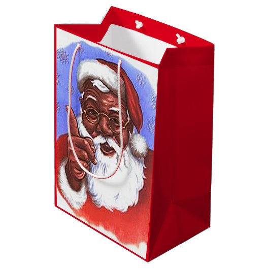 Afroamerikaner-schwarzes Mittlere Geschenktüte (Rückseite Schrägansicht)