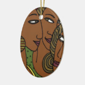 Afroamerikanerfrauen-Schwesterfreunde Keramikornament (Links)