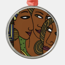 Afroamerikanerfrauen-Schwesterfreunde Ornament Aus Metall