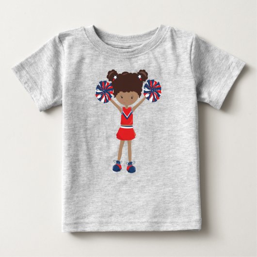 Afroamerikanerin, Cheerleader, Cheerleader Baby T-shirt (Vorderseite)