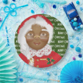 Afroamerikanerin Claus Weihnachten Pappteller (Party)