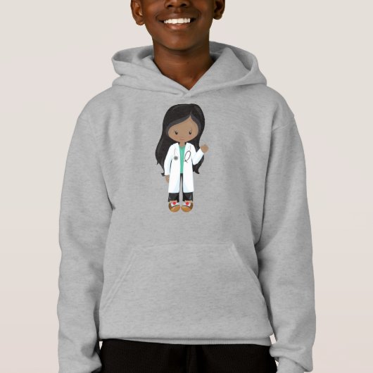 Afroamerikanerin, Doktor, Krankenschwester, Stetho Hoodie (Vorderseite)
