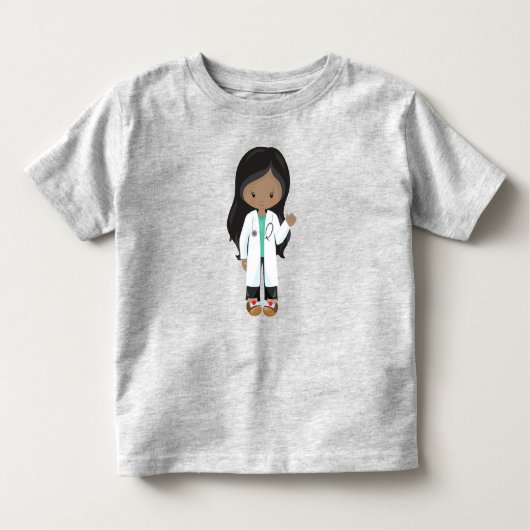 Afroamerikanerin, Doktor, Krankenschwester, Stetho Kleinkind T-shirt (Vorderseite)