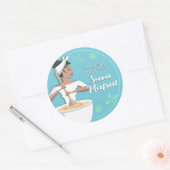 Afroamerikanerin Hispani Backfrau Runder Aufkleber (Umschlag)