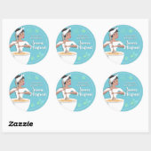 Afroamerikanerin Hispani Backfrau Runder Aufkleber (Blatt)