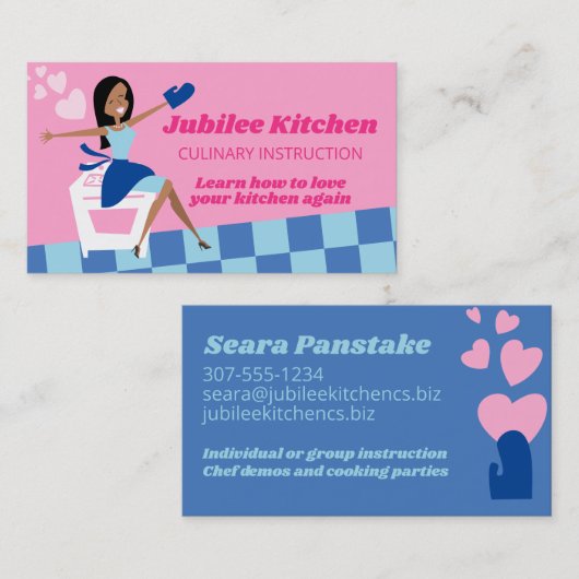 Afroamerikanerin Koch Klasse Personal Koch Visitenkarte (Vorne/Hinten)