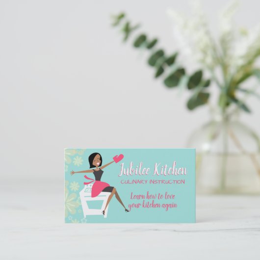 Afroamerikanerin Koch Klasse Personal Koch Visitenkarte (Stehend Vorderseite)