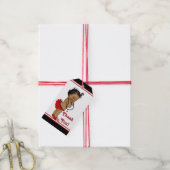 Afroamerikanerin Ladybug Baby Dusche Geschenkanhänger (Mit Garn)