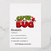 Afroamerikanerin Ladybug Birthday Folieneinladung (Rückseite)