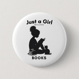 Afroamerikanerin, Mädchen, das Bücher liebt, Lesen Button