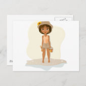 Afroamerikanerin Postkarte (Vorne/Hinten)