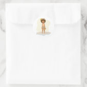 Afroamerikanerin Runder Aufkleber (Tasche)
