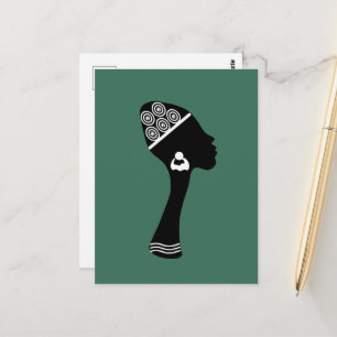 Afroamerikanische abstrakte Frauenkunst Postkarte