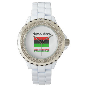 Afroamerikanische Afrikanische Diaspora-Flagge Per Armbanduhr