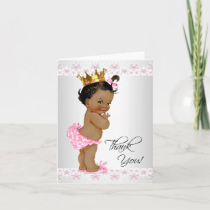 Afroamerikanische Babygirl-Baby-Shower-Dankeschön Dankeskarte