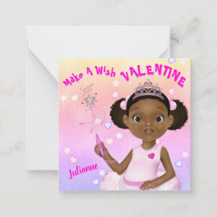 Afroamerikanische Ballerina Prinzessin im Klassenz Mitteilungskarte