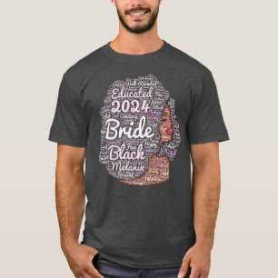 Afroamerikanische Braut 2024 Heiratend  T-Shirt
