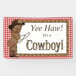 Afroamerikanische Cowboy-Baby-Party Banner